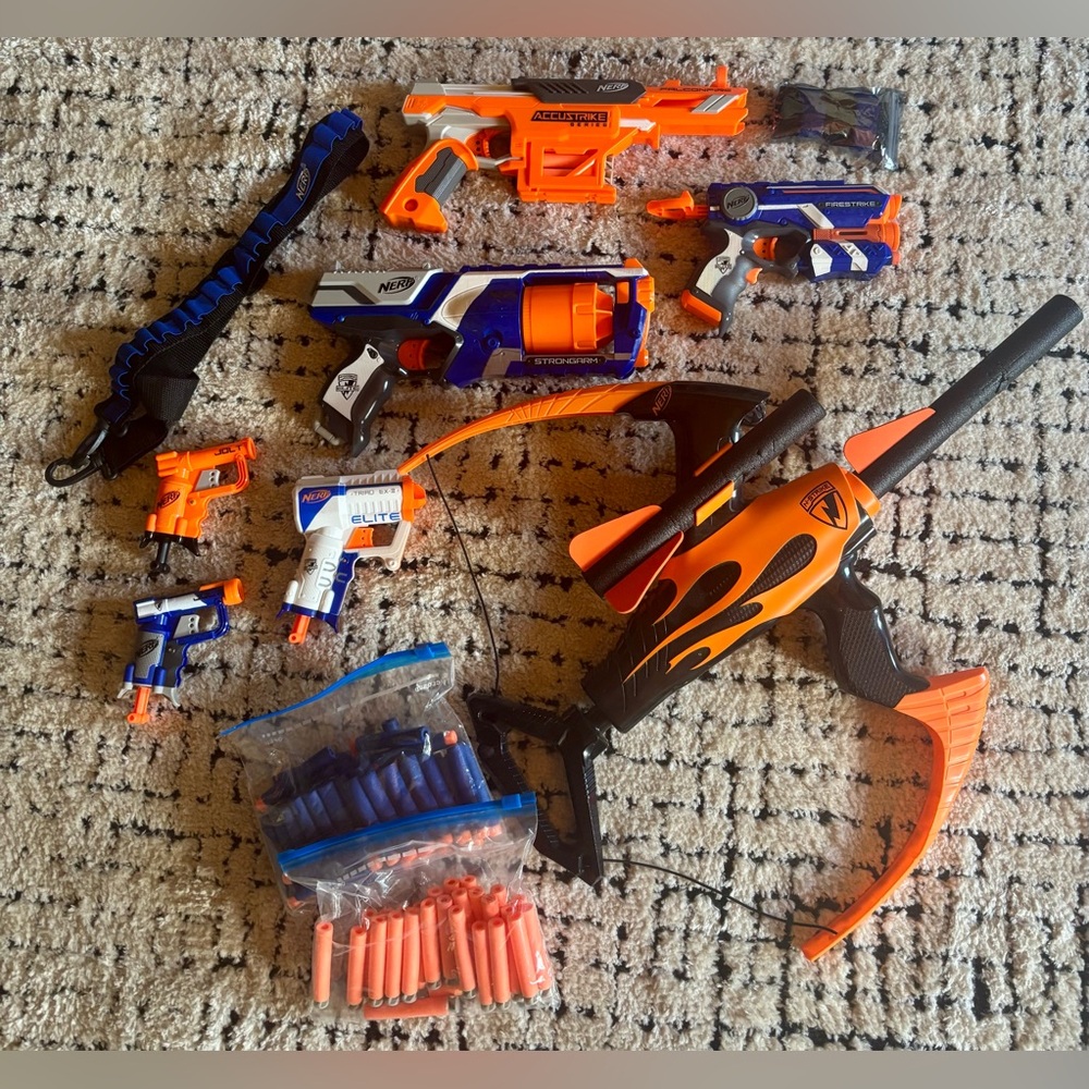 Nerf Lot- Assortment of Blasters, Darts, & Accessories